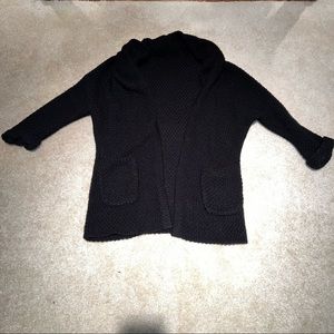 Oversized Black Cardigan Sweater